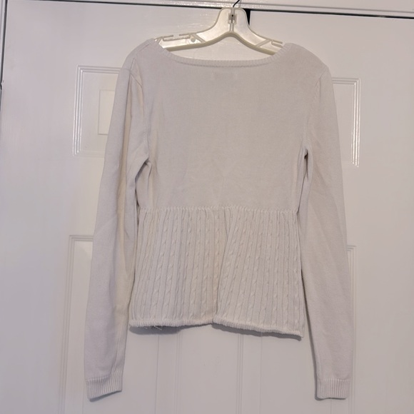 Hollister Soft Cream Knit Sweater Top sz L - Picture 3 of 5